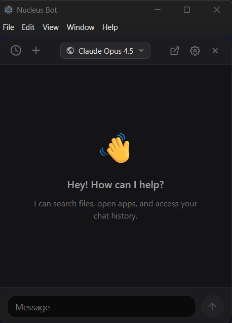 Nucleus Bot interface